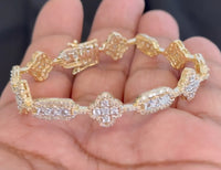 
              10K YELLOW GOLD 2.25 CARAT NATURAL DIAMOND 12.43 GRAMS 7 INCHES 10 MM WOMEN BRACELET
            