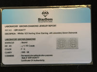 
              1.10 CARAT CERTIFED LAB GROWN DIAMONDS STERLING SILVER 11 MM STUDS EARRINGS
            