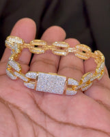 
              7.39 CARAT CERTIFIED LAB GROWN DIAMONDS STERLING SILVER GOLD PLATED 8 INCHES 10 MM BRACELET
            