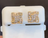 
              10K YELLOW GOLD 1 CARAT NATURAL DIAMONDS 9 MM EARRING STUDS
            