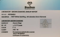 
              14K WHITE GOLD 2.17 CARAT CERTIFIED LAB GROWN DIAMONDS ENGAGEMENT WEDDING RING
            