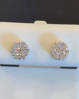 
              .50 CARAT CERTIFED LAB GROWN DIAMONDS STERLING SILVER 6 MM STUDS EARRINGS
            