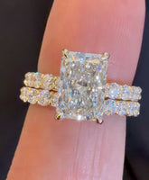 
              14K YELLOW GOLD 5 CARAT CERTIFIED LAB GROWN DIAMONDS ENGAGEMENT RING WEDDING BAND BRIDAL SET
            