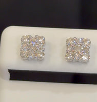 
              .87 CARAT CERTIFIED LAB GROWN DIAMONDS 7 MM STERLING SILVER RHODIUM PLATED STUDS EARRING
            