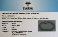 
              6.22 CARAT LAB GROWN DIAMONDS STERLING SILVER GOLD PLATED 8.50 INCHES 10 MM CUBAN LINK BRACELET
            