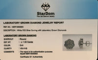 
              1.53 CARAT CERTIFIED LAB GROWN DIAMONDS 12 MM STERLING SILVER RHODIUM PLATED STUDS EARRINGS
            