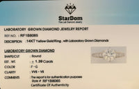 
              14K YELLOW GOLD 1.39 CARAT CERTIFIED LAB GROWN DIAMONDS ENGAGEMENT WEDDING RING
            