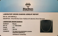 
              14.92 CARAT CERTIFIED LAB GROWN DIAMONDS STERLING SILVER 22 INCHES 64.66 GRAMS 10 MM CUBAN LINK CHAIN NECKLACE
            