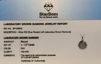 
              1.27 CARAT CERTIFIED LAB GROWN DIAMONDS STERLING SILVER RHODIUM PLATED 1.25 INCHES PENDANT
            