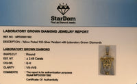 
              2.48 CARAT LAB GROWN DIAMONDS STERLING SILVER GOLD PLATED 2.50 INCHES JESUS CROSS PENDANT
            