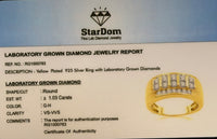 
              1.03 CARAT CERTIFIED LAB GROWN DIAMONDS STERLING SILVER GOLD PLATED RING
            