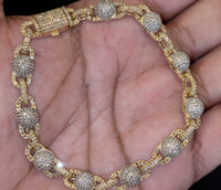 
              10K YELLOW GOLD 6 CARAT NATURAL DIAMONDS 18.64 GRAMS 8 INCHES 8 MM BRACELET
            