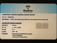 
              .45 CARAT CERTIFED LAB GROWN DIAMONDS STERLING SILVER 8 MM STUDS EARRINGS
            