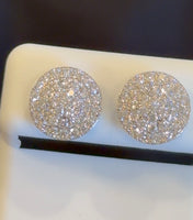 
              .95 CARAT CERTIFIED LAB GROWN DIAMONDS 11 MM STERLING SILVER RHODIUM PLATED STUDS EARRINGS
            