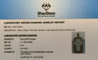 
              1.60 CARAT CERTIFIED LAB GROWN DIAMONDS STERLING SILVER GOLD PLATED 1.50 INCHES PENDANT
            