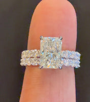 
              14K WHITE GOLD 4.61 CARAT CERTIFIED LAB GROWN DIAMONDS ENGAGEMENT RING WEDDING BAND BRIDAL SET
            