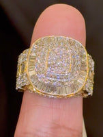 
              10K YELLOW GOLD 5 CARAT NATURAL DIAMOND ENGAGEMENT RING WEDDING PINKY BAND
            