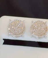 
              .50 CARAT NATURAL DIAMONDS STERLING SILVER 10 MM EARRINGS STUDS
            