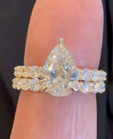 
              14K YELLOW GOLD 4.08 CARAT CERTIFIED LAB GROWN DIAMONDS ENGAGEMENT RING WEDDING BAND BRIDAL SET
            