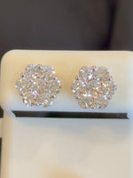 
              2.26 CARAT CERTIFED LAB GROWN DIAMONDS STERLING SILVER GOLD PLATED 10 MM STUDS EARRINGS
            