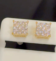 
              1.03 CARAT STERLING SILVER GOLD PLATED 8 MM CERTIFIED LAB GROWN DIAMONDS STUDS EARRINGS
            