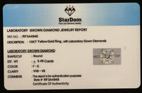 
              10K YELLOW GOLD 3.49 CARAT CERTIFIED LAB GROWN DIAMONDS RING
            
