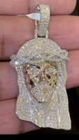 
              2.57 CARAT LAB GROWN DIAMONDS STERLING SILVER 2.25 INCHES JESUS CROSS PENDANT
            