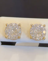 
              1.04 CARAT CERTIFED LAB GROWN DIAMONDS STERLING SILVER GOLD PLATED 10 MM STUDS EARRINGS
            