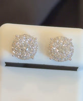 
              1.08 CARAT CERTIFED LAB GROWN DIAMONDS STERLING SILVER 10 MM STUDS EARRINGS
            