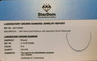 
              14K WHITE GOLD 14.30 CARAT LAB GROWN DIAMONDS 18 INCHES 3 MM TENNIS CHAIN NECKLACE
            