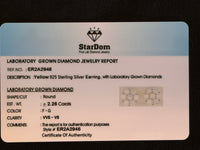 
              2.26 CARAT CERTIFED LAB GROWN DIAMONDS STERLING SILVER GOLD PLATED 10 MM STUDS EARRINGS
            