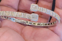 
              10K WHITE GOLD 2.25 CARAT REAL DIAMOND 21.27 GRAMS GOLD BRACELET BANGLE
            