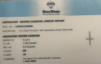
              1 CARAT CERTIFIED LAB GROWN DIAMONDS STERLING SILVER 1.50 INCHES CROSS PENDANT
            