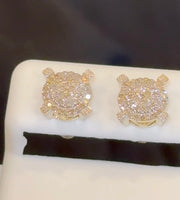 
              .35 CARAT NATURAL DIAMONDS STERLING SILVER GOLD PLATED 8 MM EARRINGS STUDS
            