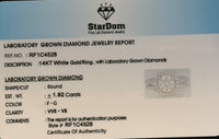 
              14K WHITE GOLD 1.92 CARAT CERTIFIED LAB GROWN DIAMONDS ENGAGEMENT RING WEDDING BAND BRIDAL SET
            