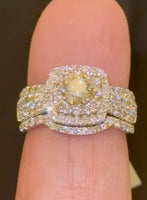 
              14K WHITE GOLD 2.25 CARAT NATURAL DIAMOND CENTER .55 CARAT ENGAGEMENT RING WEDDING BAND BRIDAL SET
            