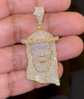 
              5.11 CARAT CERTIFIED LAB GROWN DIAMONDS STERLING SILVER GOLD PLATED 2.25 INCHES JESUS CROSS PENDANT
            