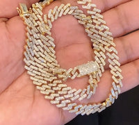 
              10K YELLOW GOLD 8.50 CARAT REAL DIAMOND 8MM 18 INCHES 44.97 GRAM GOLD CUBAN LINK CHAIN NECKLACE
            