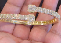 
              10K YELLOW GOLD 2.50 CARAT NATURAL DIAMOND 18.07 GRAMS GOLD BRACELET BANGLE
            