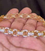 
              2.16 CARAT LAB GROWN DIAMONDS STERLING SILVER GOLD PLATED 8.50 INCHES 9 MM BRACELET
            