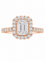 
              14K ROSE GOLD 1.50 CARAT EMERALD LAB GROWN DIAMONDS ENGAGEMENT WEDDING RING
            