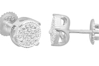 
              .20 CARAT REAL DIAMONDS STERLING SILVER 6 MM EARRINGS STUDS
            