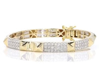 
              10K YELLOW GOLD 3 CARAT NATURAL DIAMOND 13.34 GRAMS GOLD BRACELET BANGLE
            