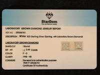
              .49 CARAT CERTIFED LAB GROWN DIAMONDS STERLING SILVER 8 MM STUDS EARRINGS
            