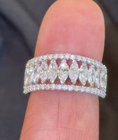 
              14K WHITE GOLD 2 CARAT MARQUISE LAB GROWN DIAMONDS ENGAGEMENT WEDDING RING BAND
            