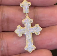 
              10K YELLOW GOLD .50 CARAT 1.50 INCHES NATURAL DIAMOND CROSS PENDANT CHARM
            