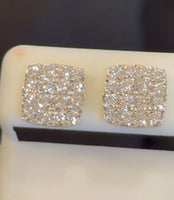
              1.60 CARAT CERTIFIED LAB GROWN DIAMONDS 10 MM STERLING SILVER GOLD PLATED STUDS EARRINGS
            