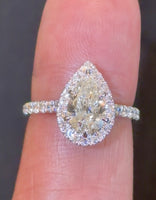 
              14K WHITE GOLD 2.17 CARAT CERTIFIED LAB GROWN DIAMONDS ENGAGEMENT WEDDING RING
            