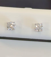 
              .50 CARAT LAB GROWN DIAMONDS 4 MM STERLING SILVER SOLITAIRE STUDS EARRINGS
            