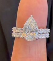 
              14K WHITE GOLD 5.08 CARAT CERTIFIED LAB GROWN DIAMONDS ENGAGEMENT RING WEDDING BAND BRIDAL SET
            